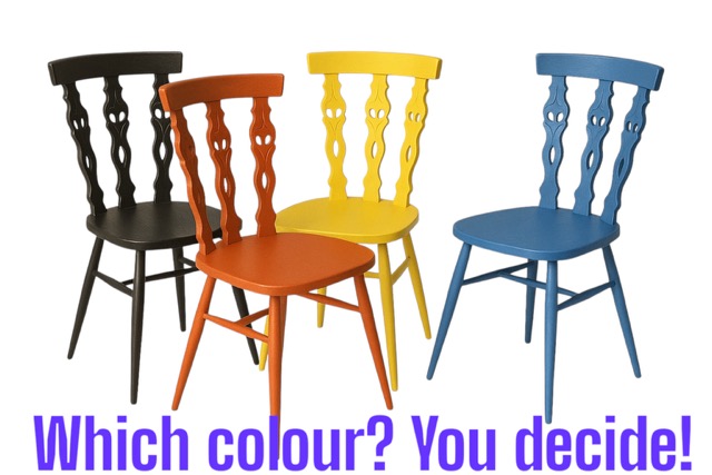 Ercol Fleur De Lys 4 Dining Chairs and Refectory Dining Table Set