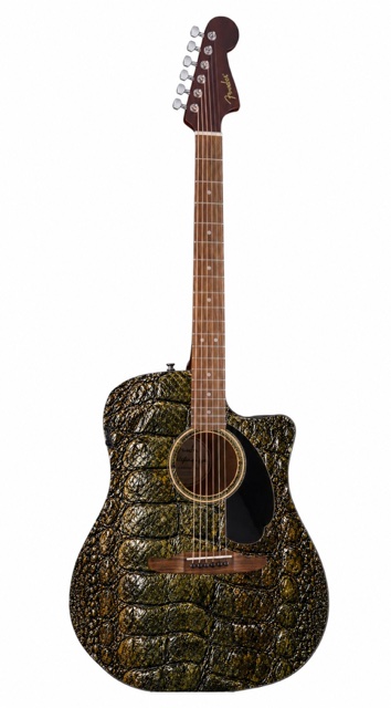 Crocodile Skin Fender Electro Acoustic Guitar - Image 5