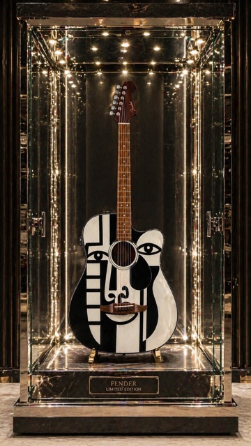 Nod to Picasso Fender Electro Acoustic Guitar - Image 6
