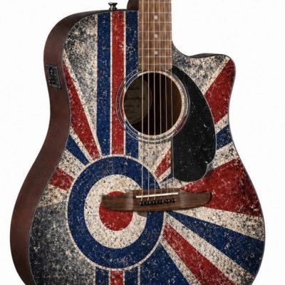 British Flag Fender Electro Acoustic Guitar