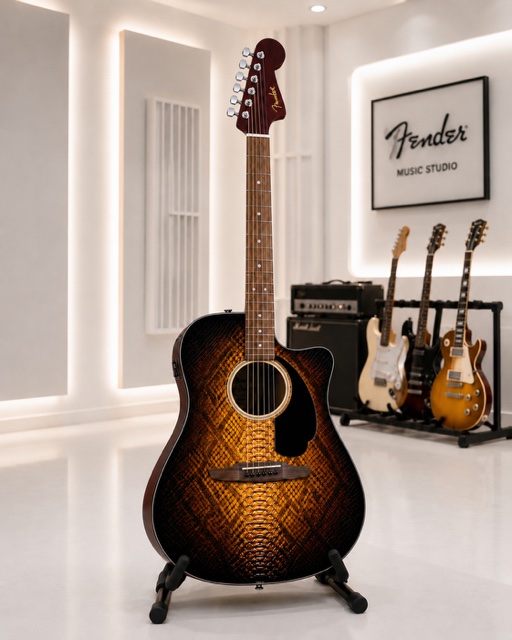 Sunburst Snakeskin Fender Electro Acoustic Guitar (Copy)