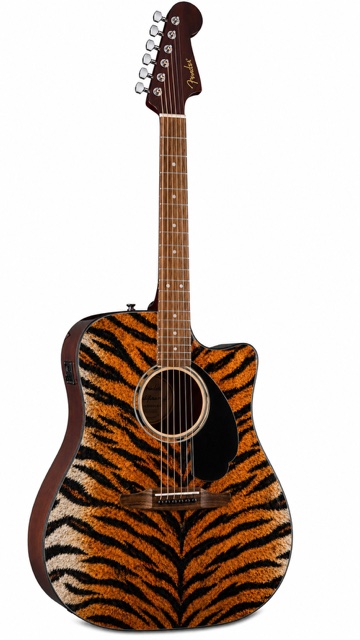 Tiger Skin Fender Electro Acoustic Guitar