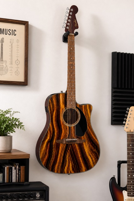 Tiger's Eye Fender Electro Acoustic Guitar - Image 6