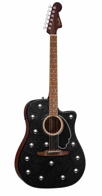 Leather and Studs Fender Electro Acoustic Guitar