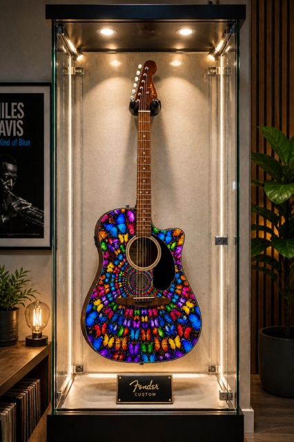 Butterflies Fender Electro Acoustic Guitar BUTTERFLIES - Image 6