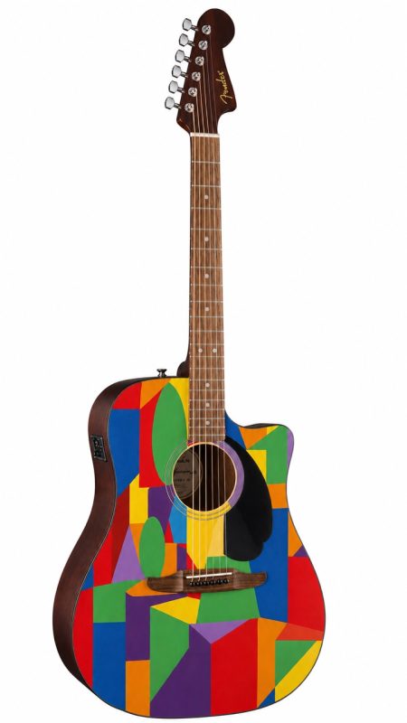 Colour Blocks Fender Electro Acoustic Guitar - Image 2