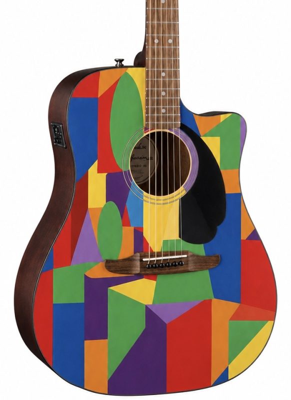 Colour Blocks Fender Electro Acoustic Guitar