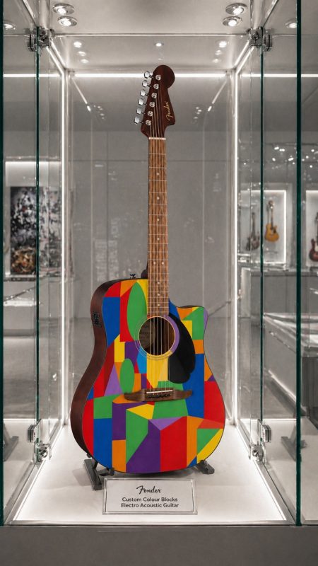Colour Blocks Fender Electro Acoustic Guitar - Image 3