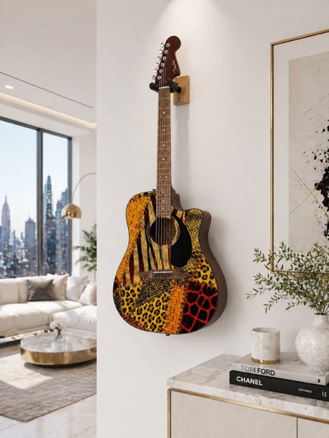 Patchwork Skins Fender Electro Acoustic Guitar - Image 6