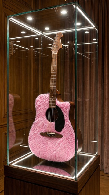 Pink Fur Fender Electro Acoustic Guitar - Image 6