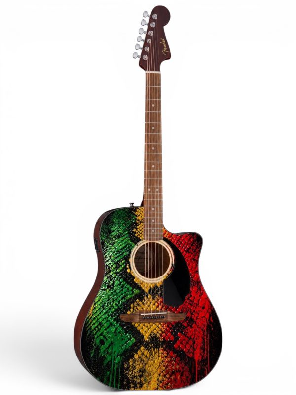 Reggae Fender Electro Acoustic Guitar - Image 6