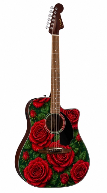 Roses Fender Electro Acoustic Guitar - Image 6