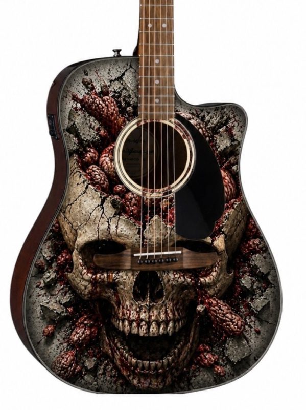 Snakes Fender Electro Acoustic Guitar - Image 5