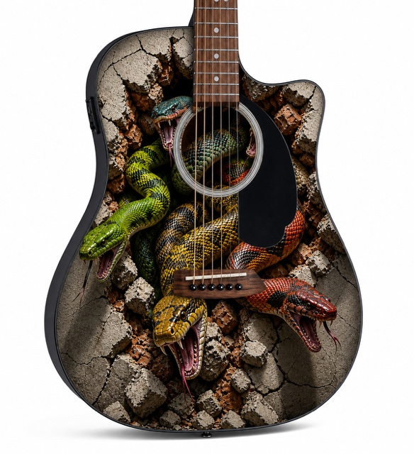 Snakes Fender Electro Acoustic Guitar