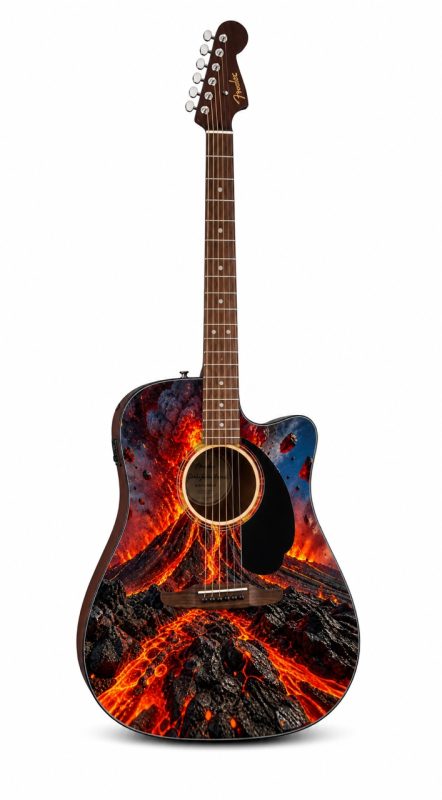 Volcano Fender Electro Acoustic Guitar - Image 3
