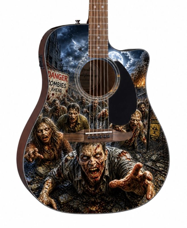 Zombies Fender Electro Acoustic Guitar - Image 5