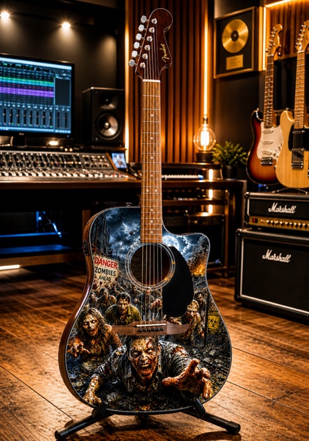 Zombies Fender Electro Acoustic Guitar - Image 6